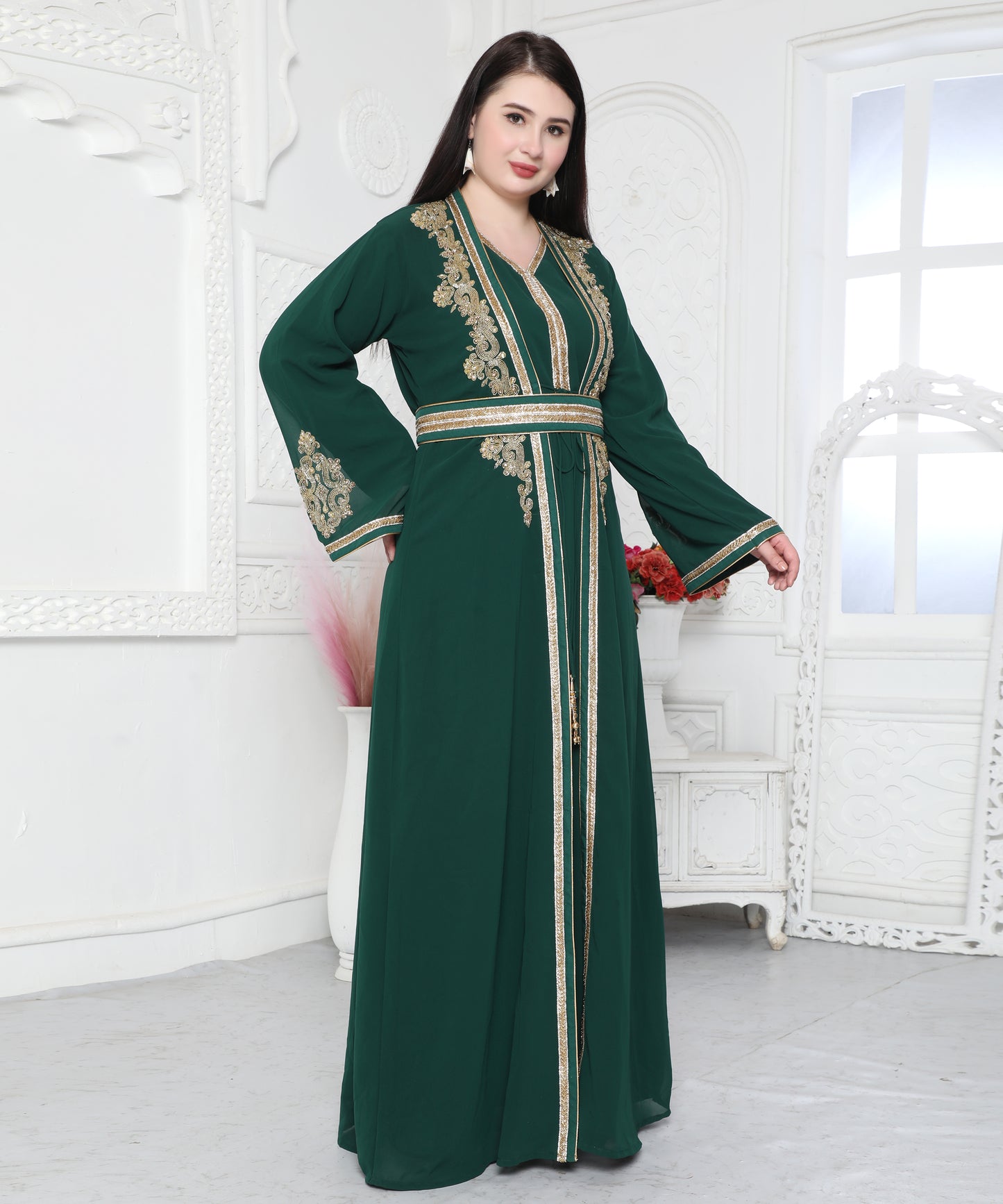 Embroidered Arabic Style Kaftan For Women - Maxim Creation